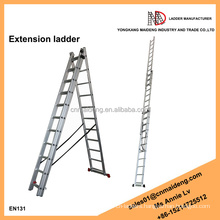 Aluminium 3-section extension combination ladder, industrial ladder